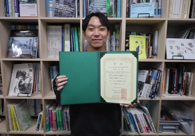 M2・深津壮さんが日本大学理工学部建築学科『駿励賞』受賞